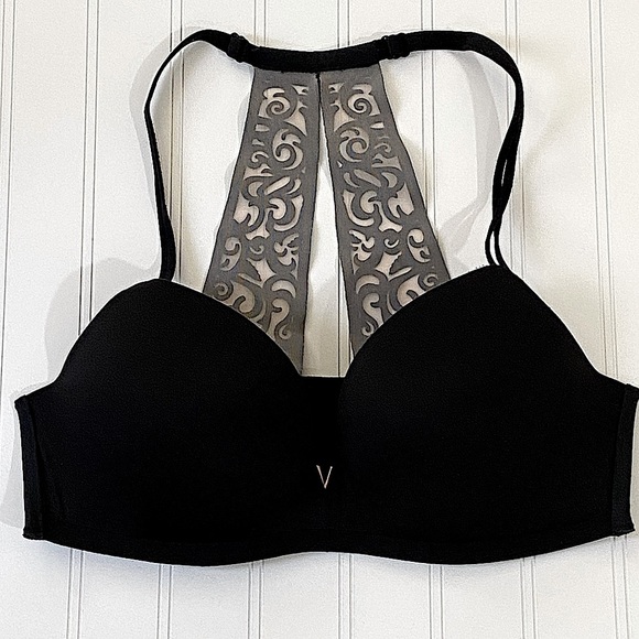 Victoria's Secret Other - Victoria's Secret Black Bra with Gray Lace Detail